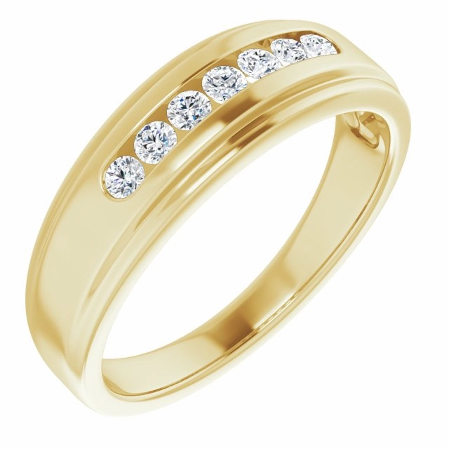 0.20 ctw Channel Set Round Diamond Men's Ring