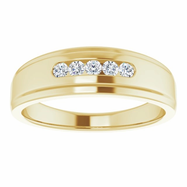 0.25 ctw Channel Set Round Diamond Men's Ring
