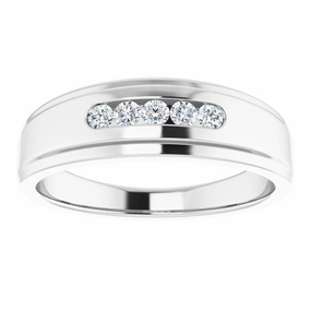 0.25 ctw Channel Set Round Diamond Men's Ring