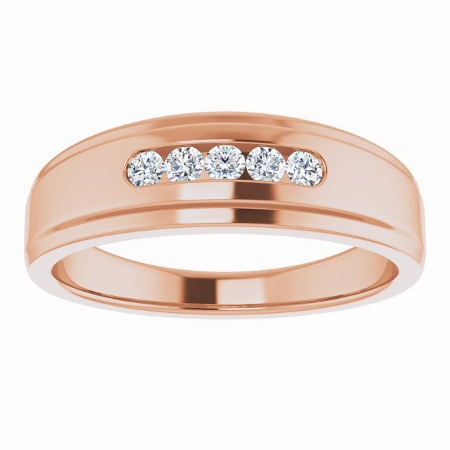 0.25 ctw Channel Set Round Diamond Men's Ring