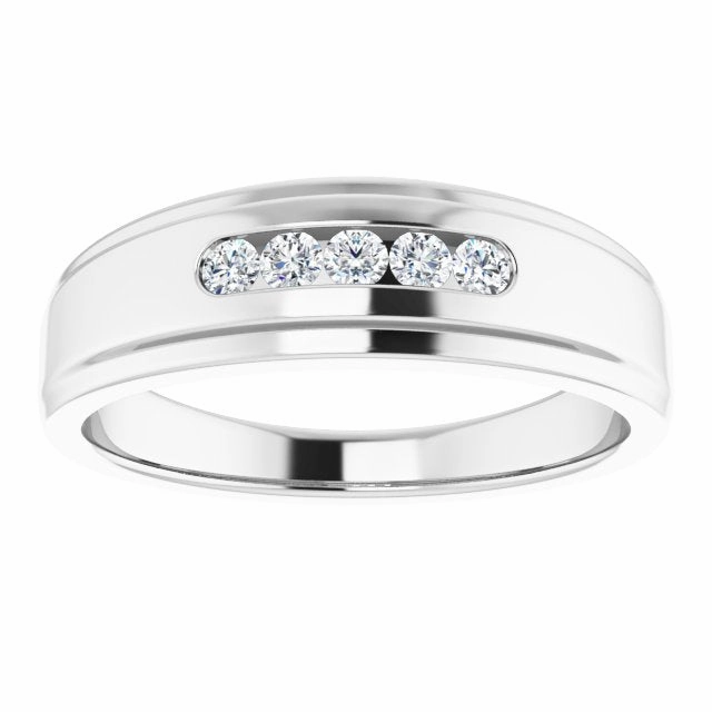 0.25 ctw Channel Set Round Diamond Men's Ring
