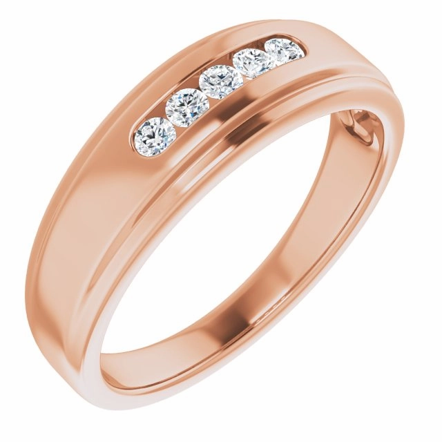 0.25 ctw Channel Set Round Diamond Men's Ring