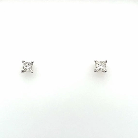 0.47ctw Princess Shape Diamond Stud Earrings