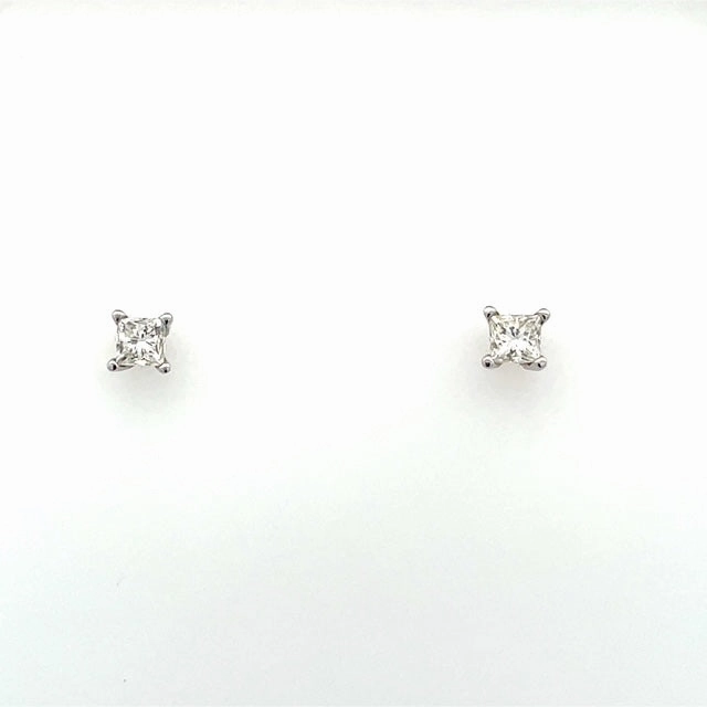 0.47ctw Princess Shape Diamond Stud Earrings