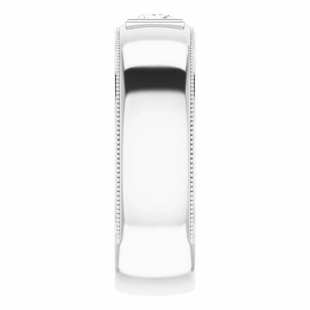 0.50 ct. Princess Diamond Milgrain Accent Men's Ring