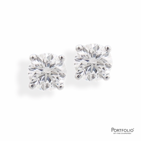 0.61ct G VS2 Diamond White Gold Earrings