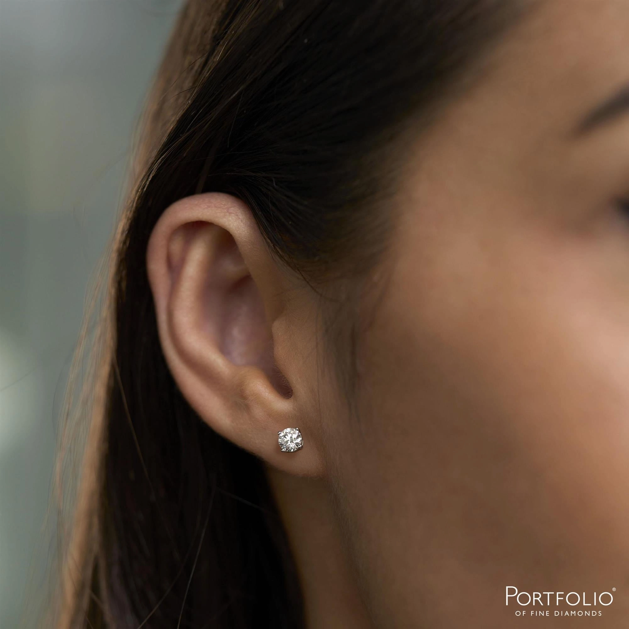 0.61ct G VS2 Diamond White Gold Earrings