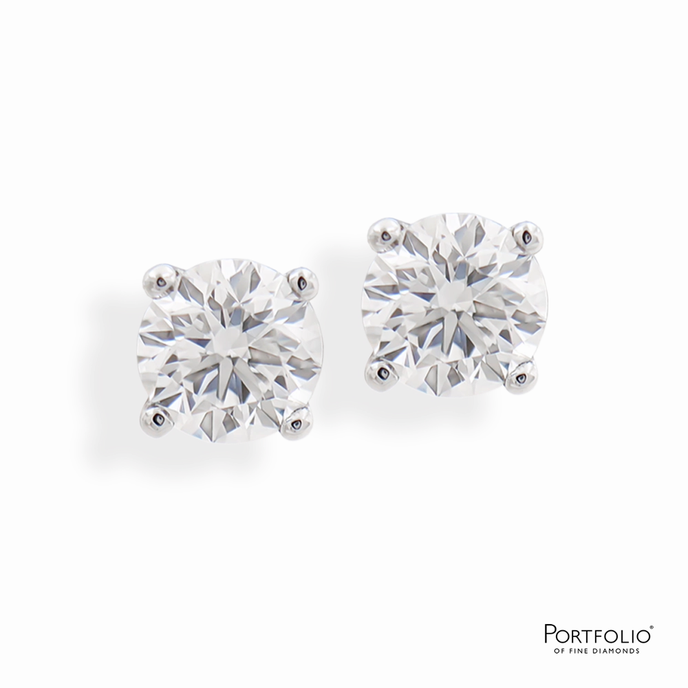 0.61ct G VS2 Diamond White Gold Earrings