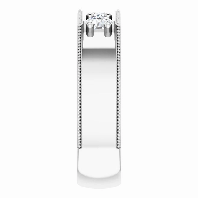 0.75 ctw Round Diamond Milgrain Accent Men's Ring