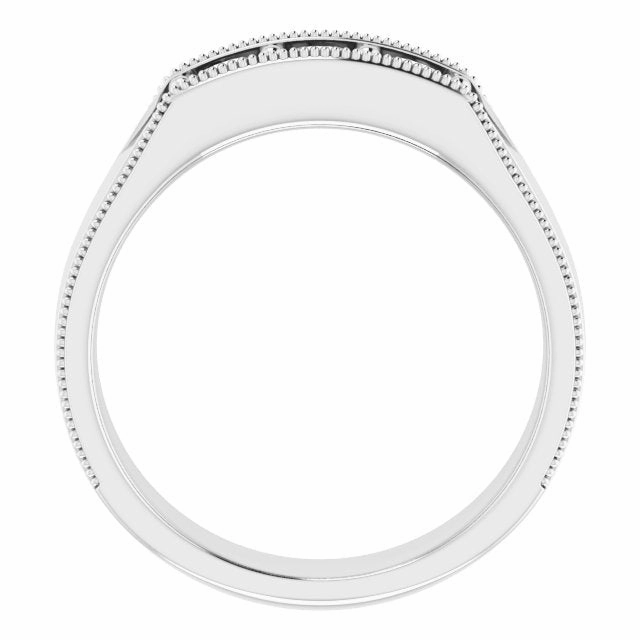 0.75 ctw Round Diamond Milgrain Accent Men's Ring