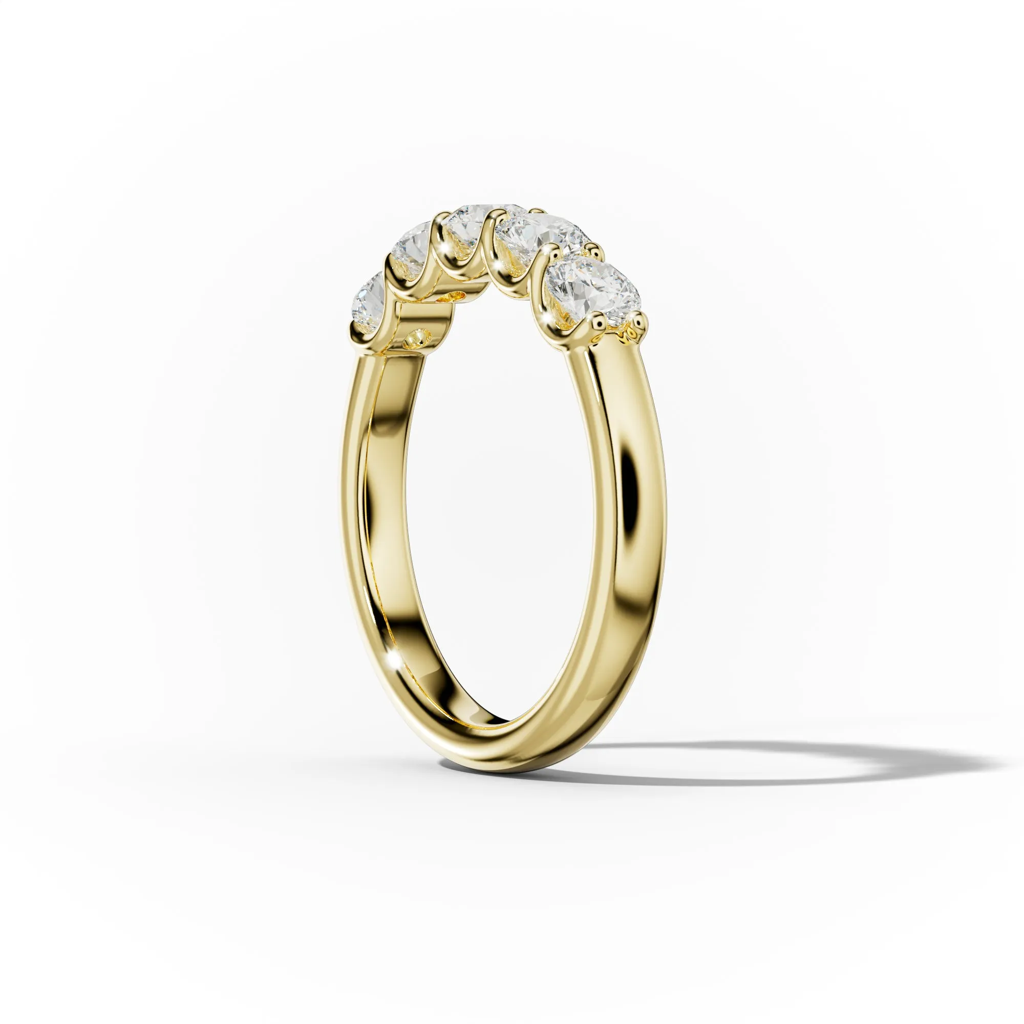1.0 Carat 5 Stone Round Diamond Anniversary Band