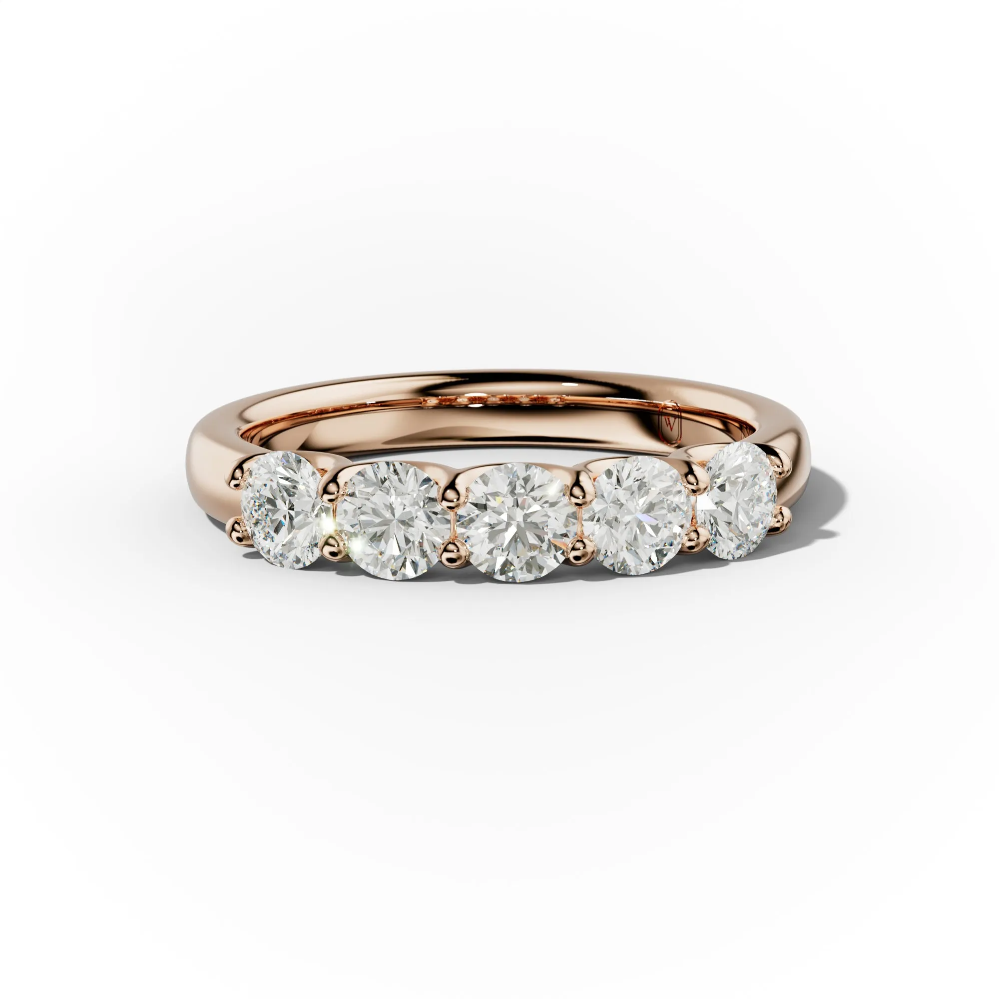 1.0 Carat 5 Stone Round Diamond Anniversary Band