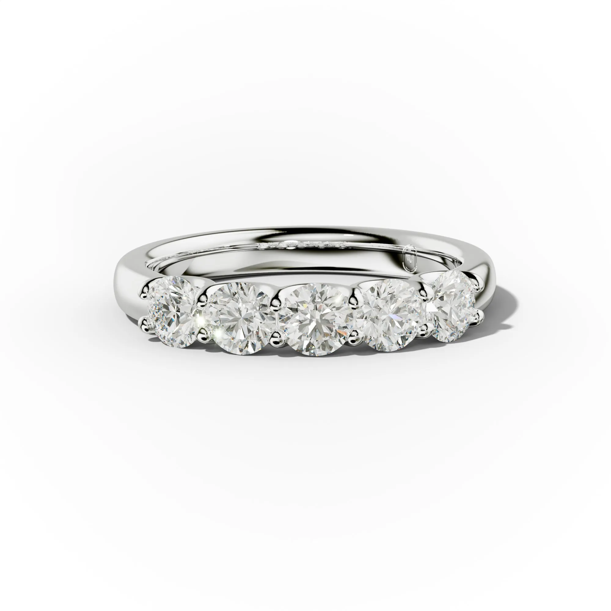 1.0 Carat 5 Stone Round Diamond Anniversary Band