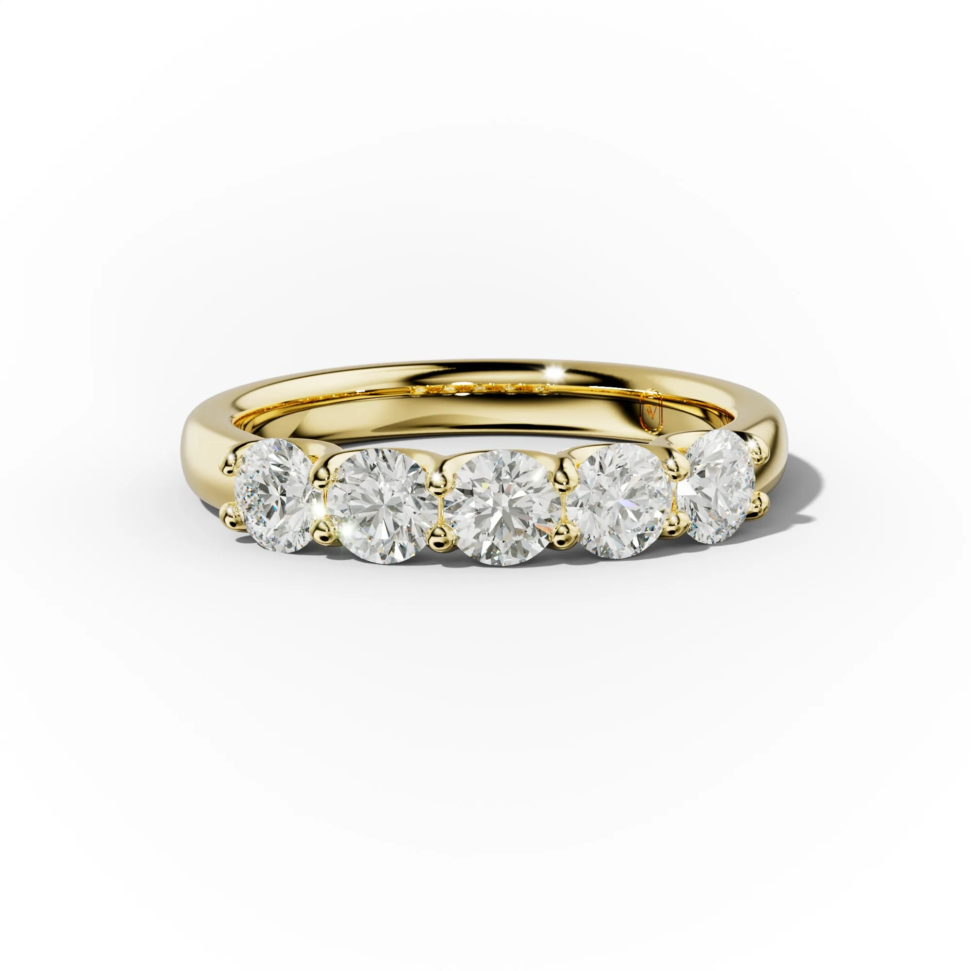 1.0 Carat 5 Stone Round Diamond Anniversary Band