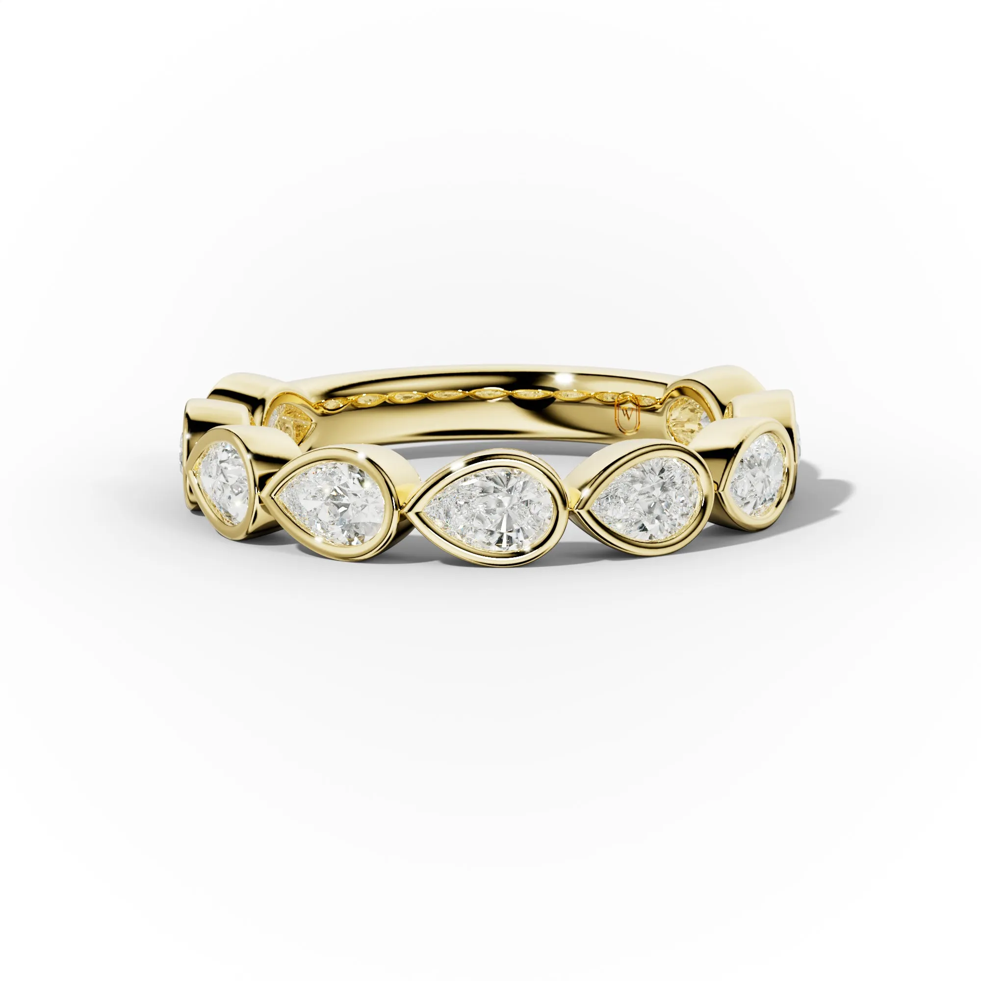 1.0 Carat East West Pear Shape Bezel Set Diamond Anniversary Band