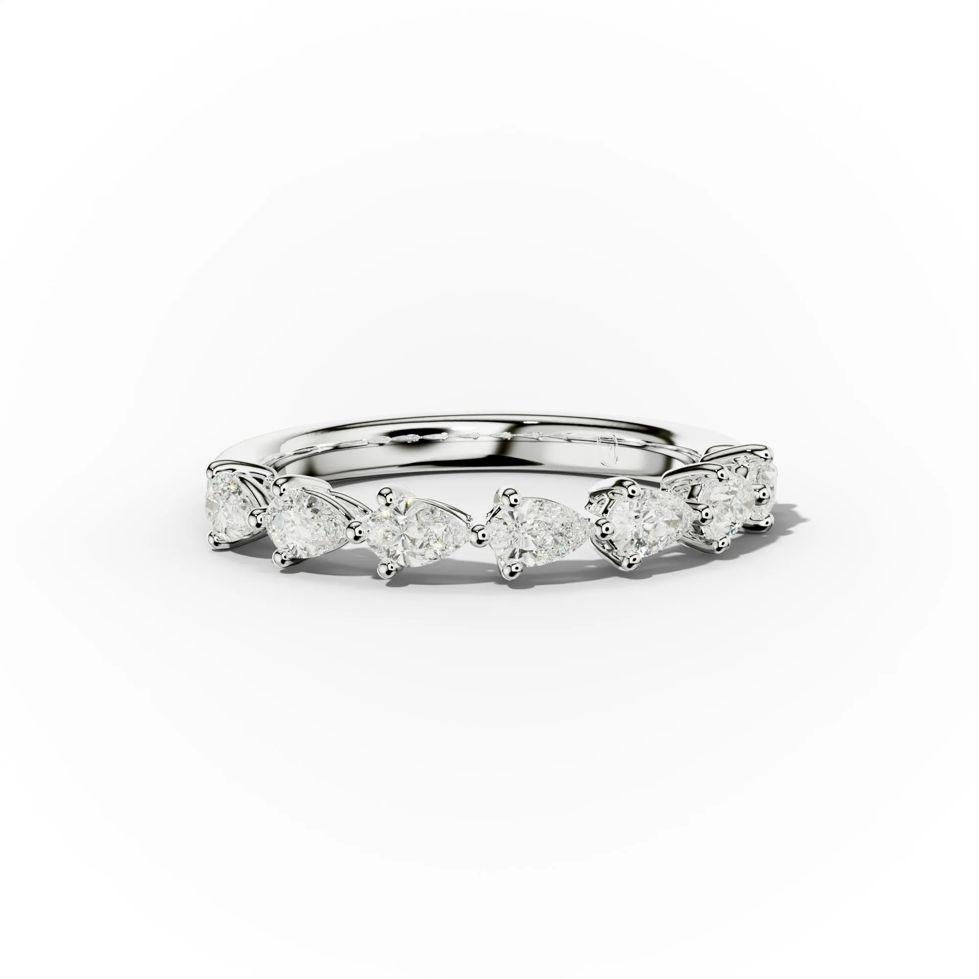 1.0 Carat East West Pear Shape Diamond Anniversary Band