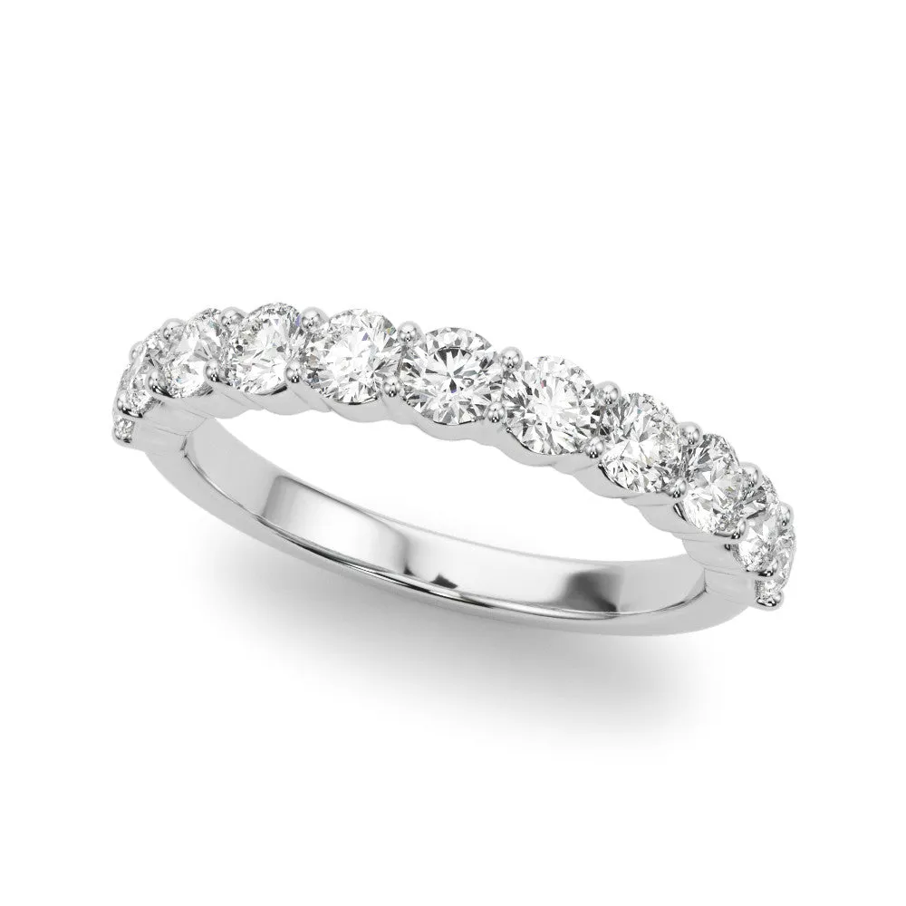 1.00 ctw. Classic Shared Prong Half Way Round Diamond Wedding Ring