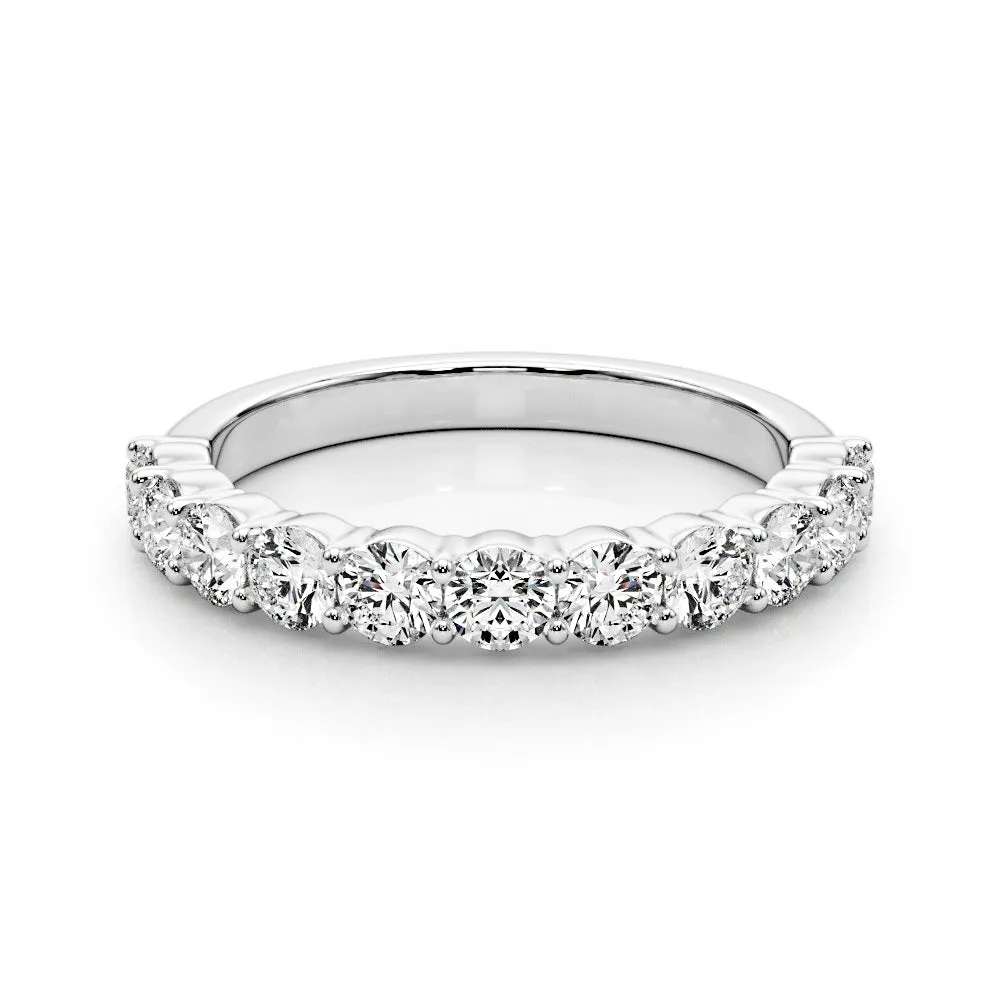 1.00 ctw. Classic Shared Prong Half Way Round Diamond Wedding Ring