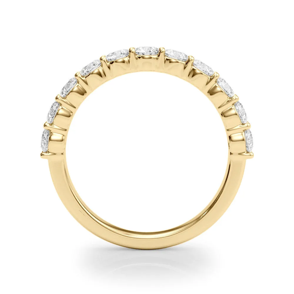 1.00 ctw. Classic Shared Prong Half Way Round Diamond Wedding Ring