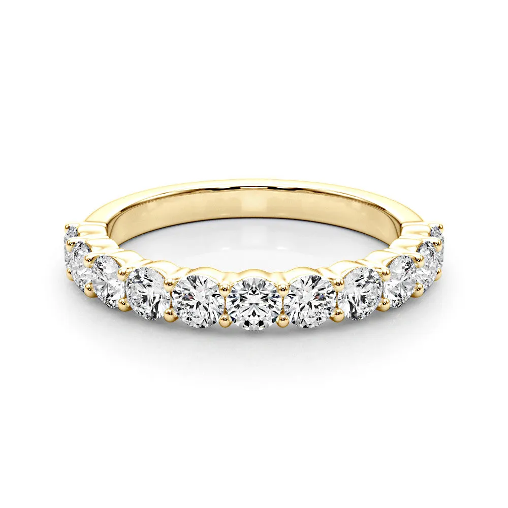 1.00 ctw. Classic Shared Prong Half Way Round Diamond Wedding Ring