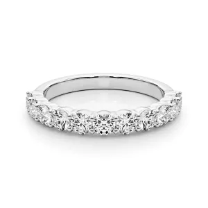 1.00 ctw. Classic Shared Prong Half Way Round Diamond Wedding Ring