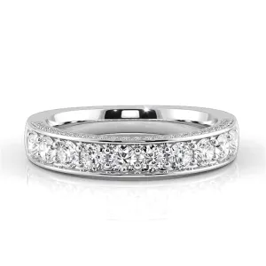 1.04 ct. Round Diamond Three Sided Wedding Band