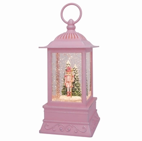 10.5" Pink Sugarplum Nutcracker Glitter Lantern Decorative Mirror,Home Decor Mirror