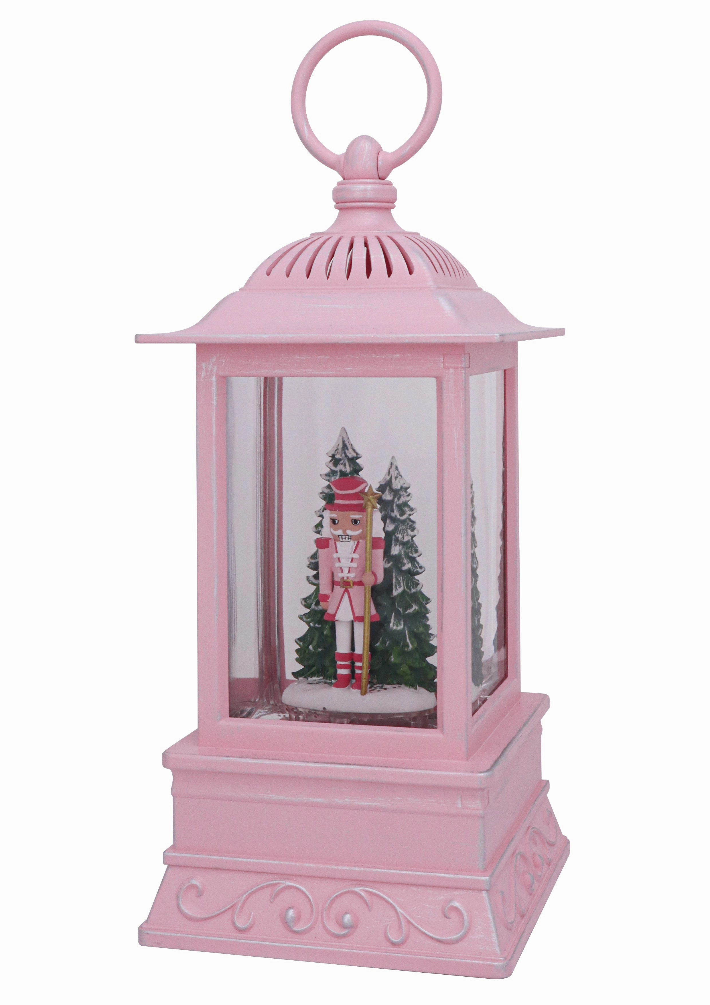 10.5" Pink Sugarplum Nutcracker Glitter Lantern