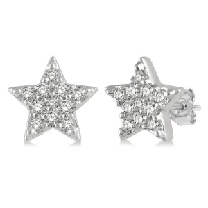 10K White Gold Petite Star Diamond Earring