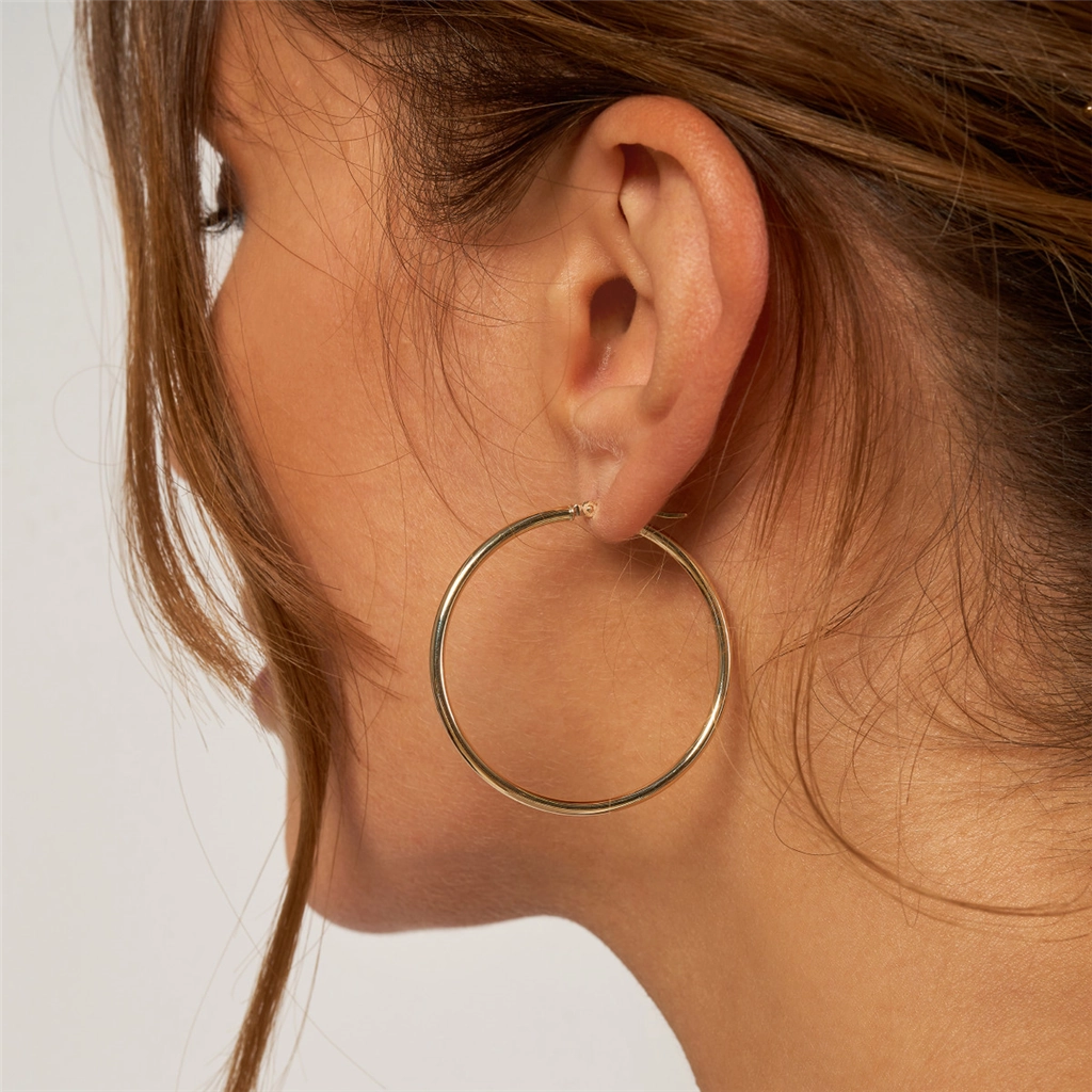 10K Yellow Gold 40mm Hoop Earrings