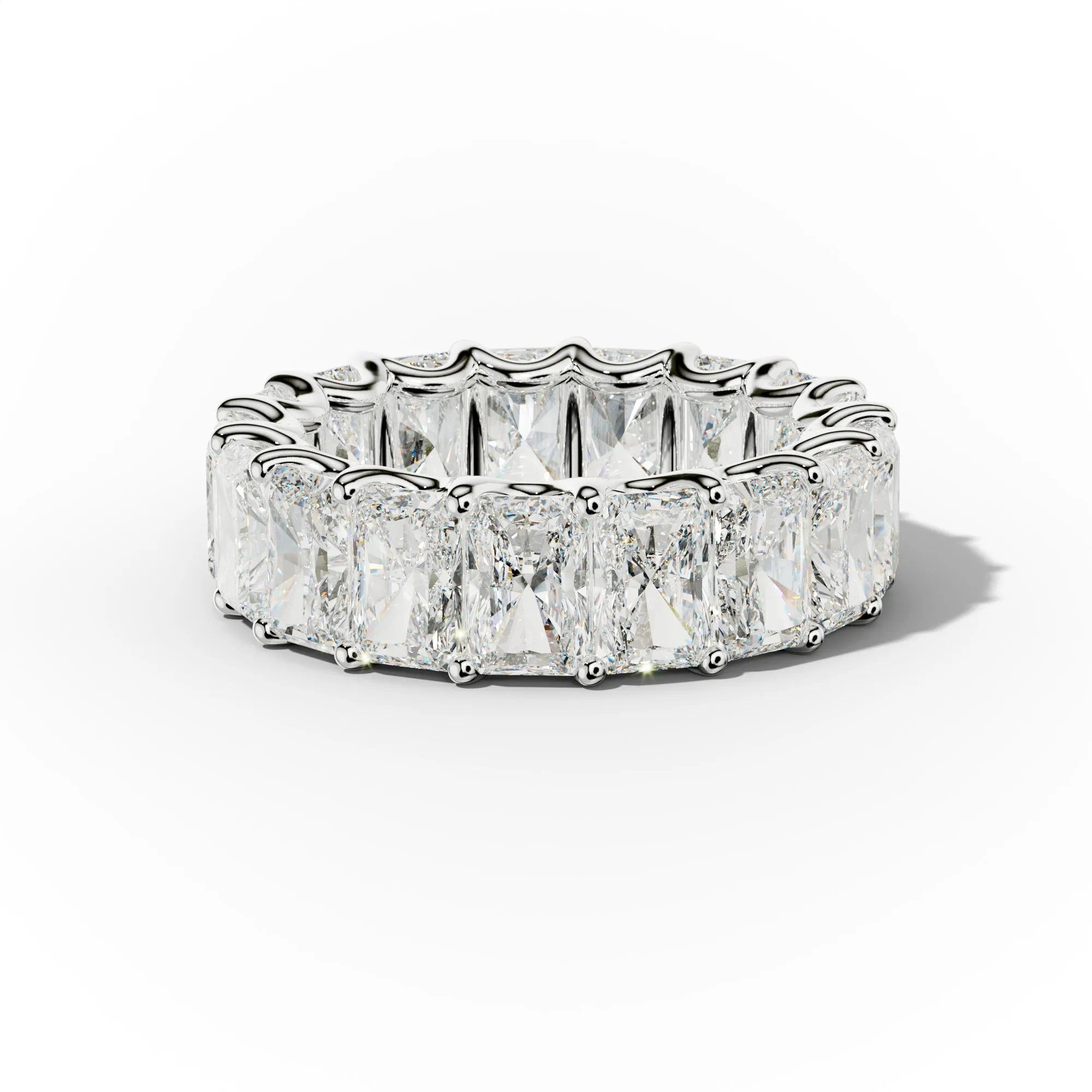 11.0 Carat Radiant Cut Diamond Eternity Band Shared Prong