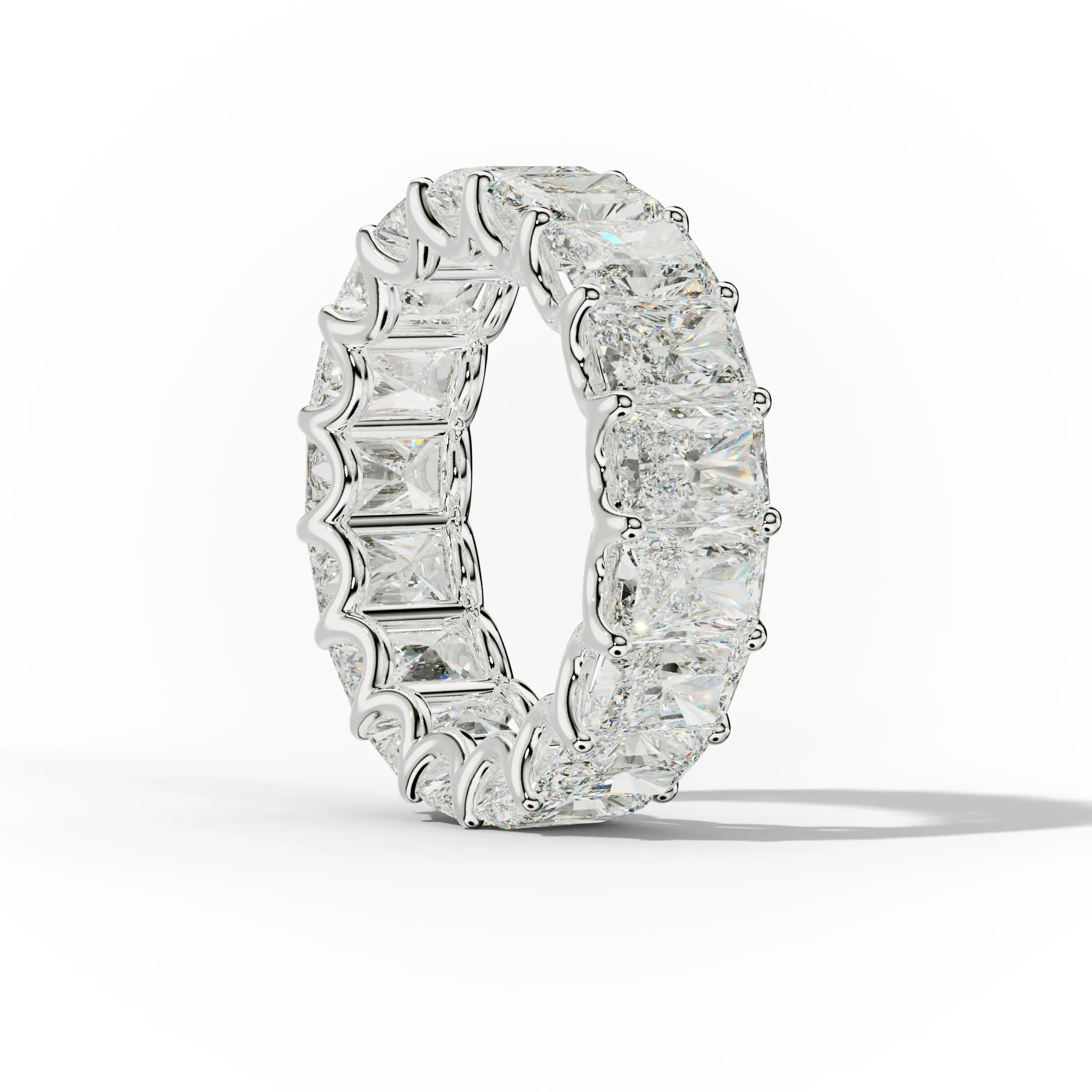 11.0 Carat Radiant Cut Diamond Eternity Band Shared Prong