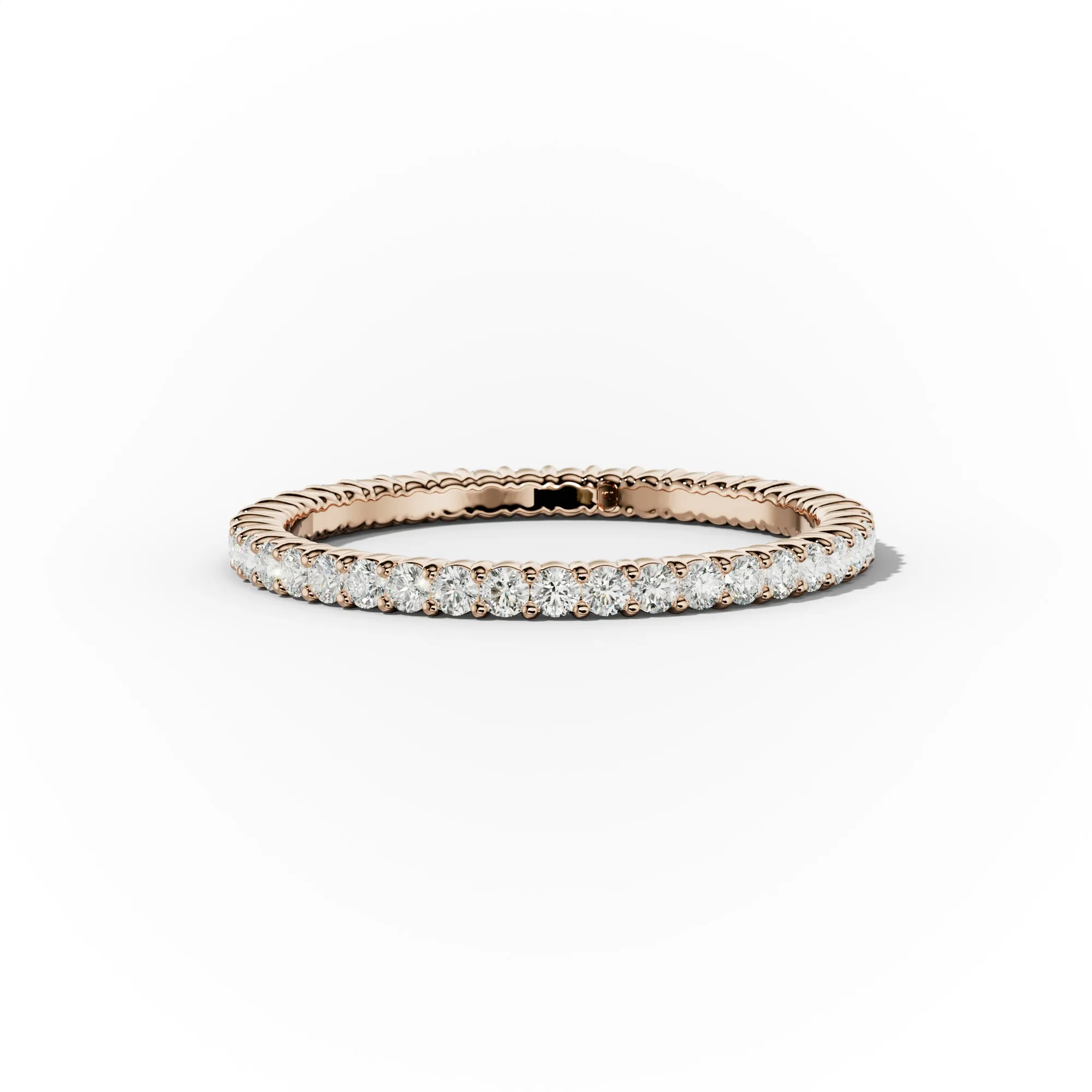 1/2 Carat Round Cut Diamond Classic Eternity Band Shared Prong