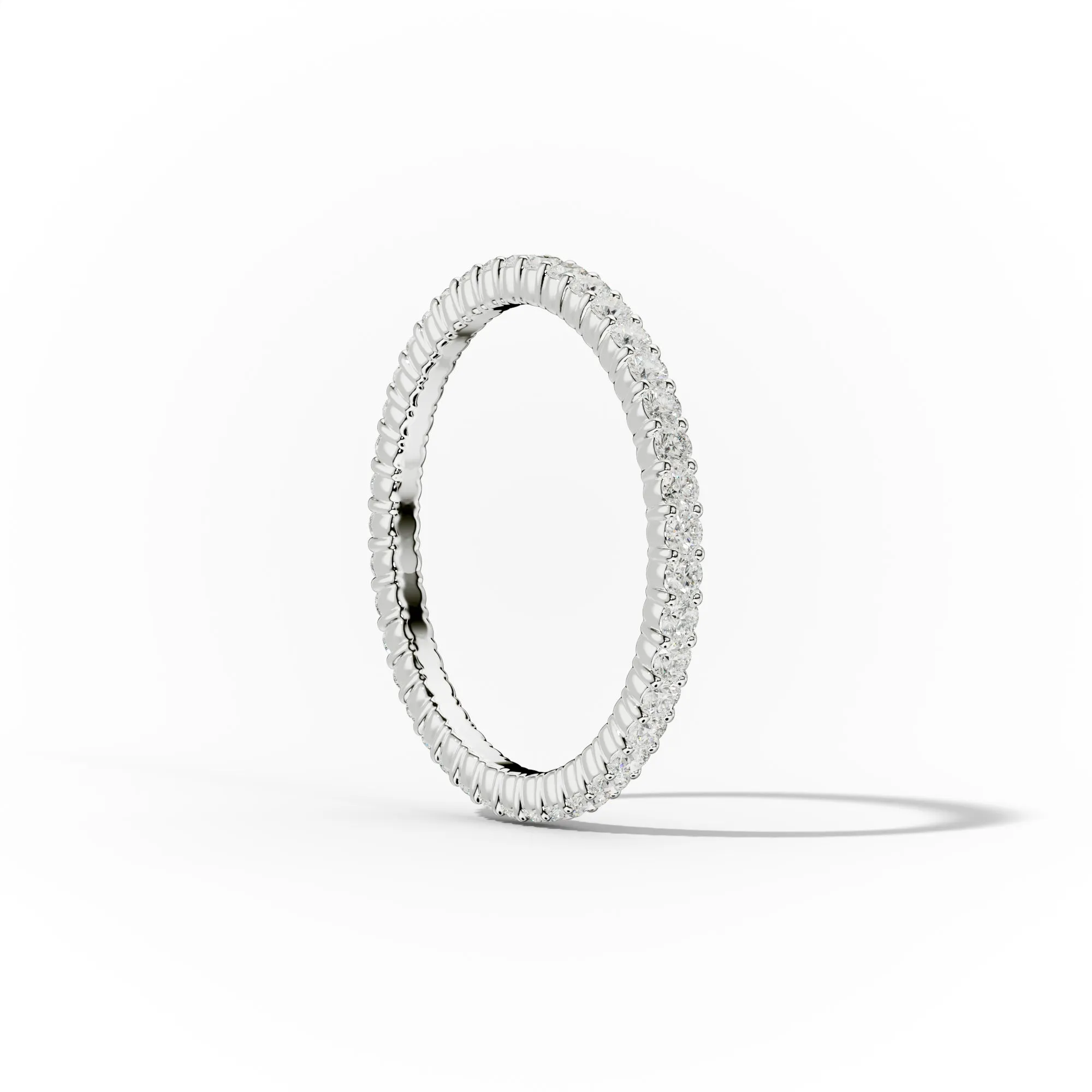 1/2 Carat Round Cut Diamond Classic Eternity Band Shared Prong