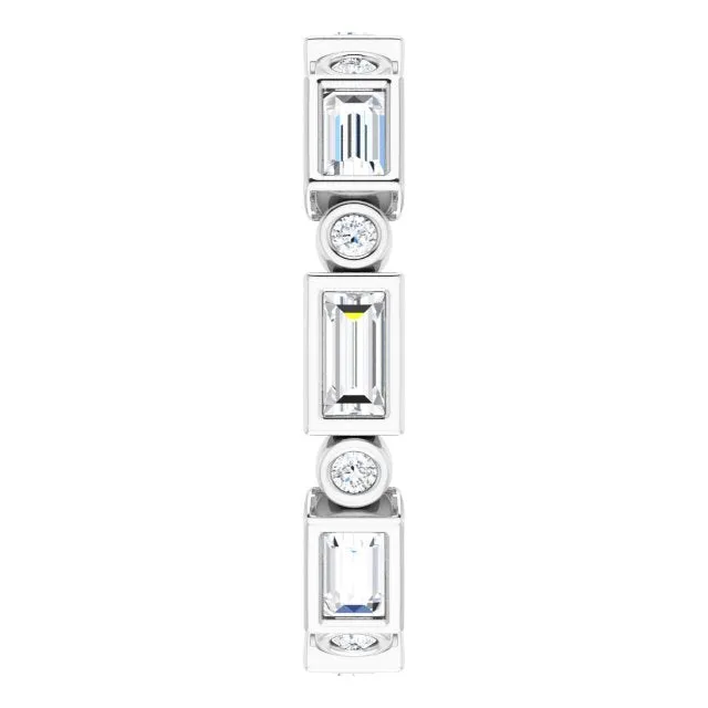 1.24 ct. Straight Baguette & Round Diamond Eternity Band