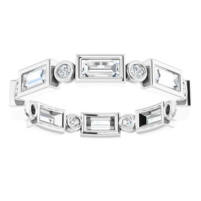 1.24 ct. Straight Baguette & Round Diamond Eternity Band