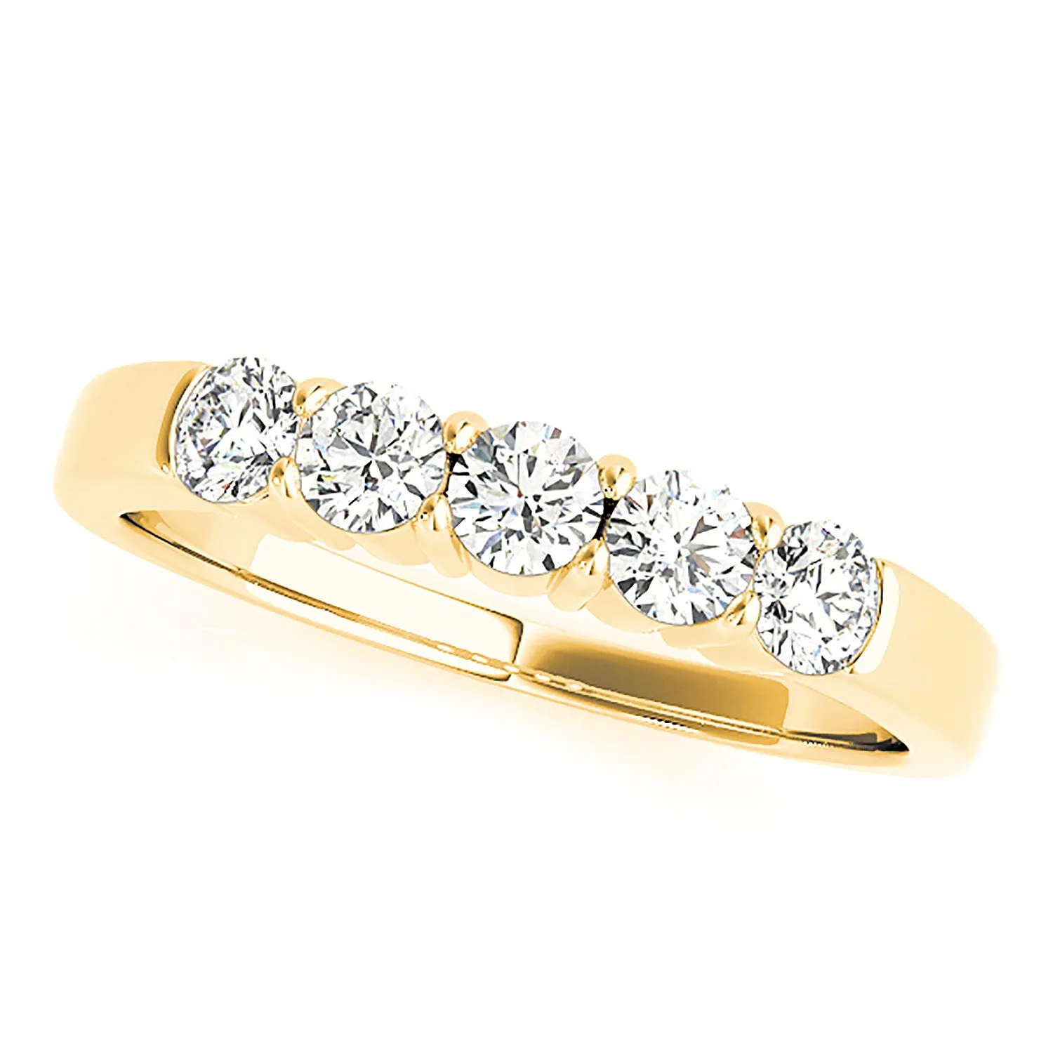 1.25 ctw. Round Diamond Wedding Band 5 Stone Anniversary Ring