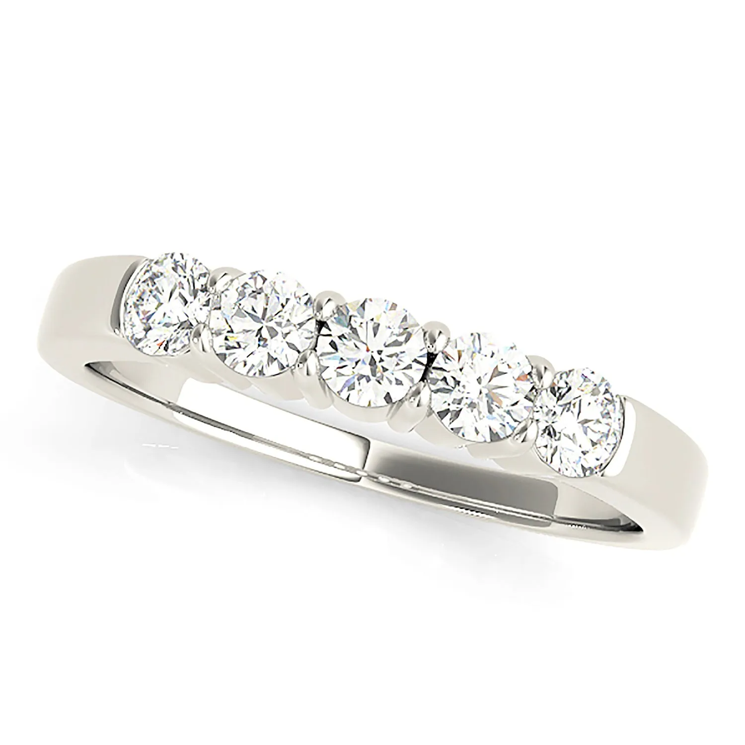 1.25 ctw. Round Diamond Wedding Band 5 Stone Anniversary Ring