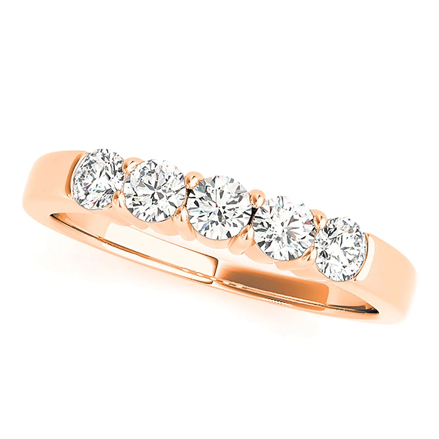 1.25 ctw. Round Diamond Wedding Band 5 Stone Anniversary Ring
