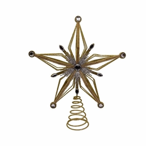 12.5" Metal Gold & Silver Tree Topper Decorative Mirror,Home Decor Mirror