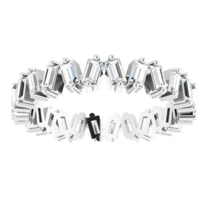 1.30 ct. Straight Baguette Diamond Eternity Band Stackable Diamond Ring