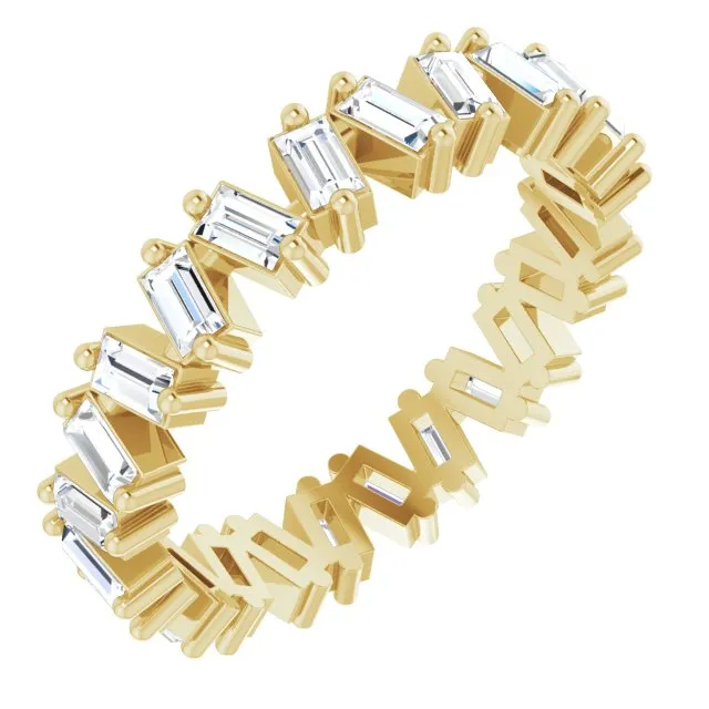 1.30 ct. Straight Baguette Diamond Eternity Band Stackable Diamond Ring