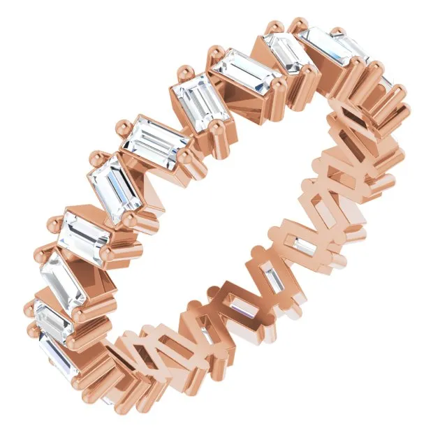 1.30 ct. Straight Baguette Diamond Eternity Band Stackable Diamond Ring