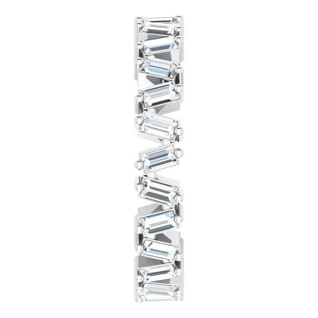 1.30 ct. Straight Baguette Diamond Eternity Band Stackable Diamond Ring