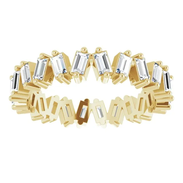 1.30 ct. Straight Baguette Diamond Eternity Band Stackable Diamond Ring