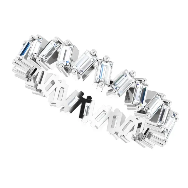 1.30 ct. Straight Baguette Diamond Eternity Band Stackable Diamond Ring