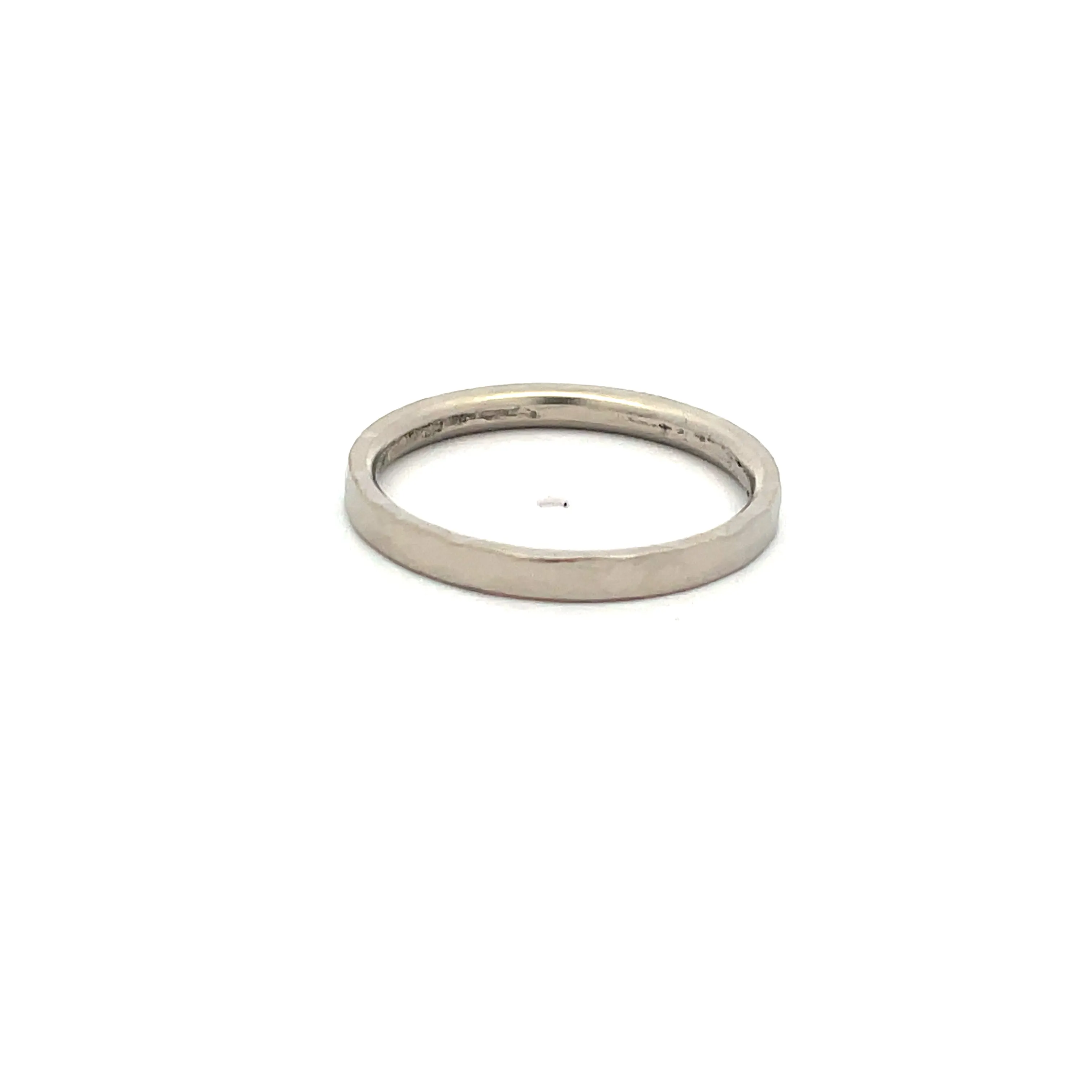 14 Karat White Gold Forged Wedding Band