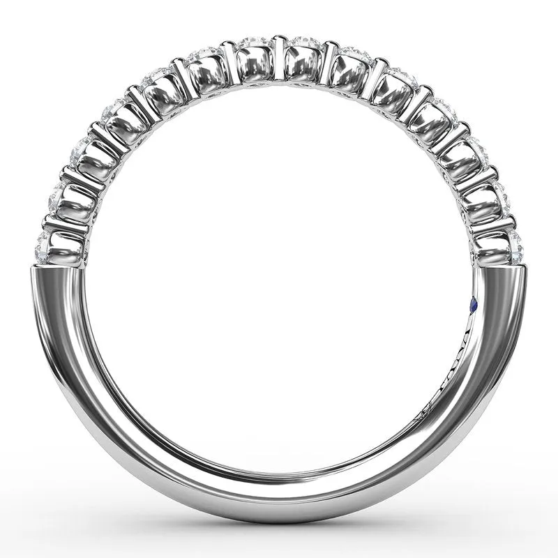 14 Karat White Gold Shared Prong Diamond Wedding Band