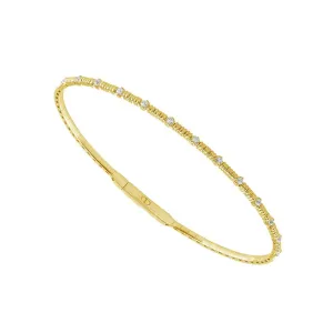 14 Karat Yellow Gold & Titanium Diamond Bangle Bracelet