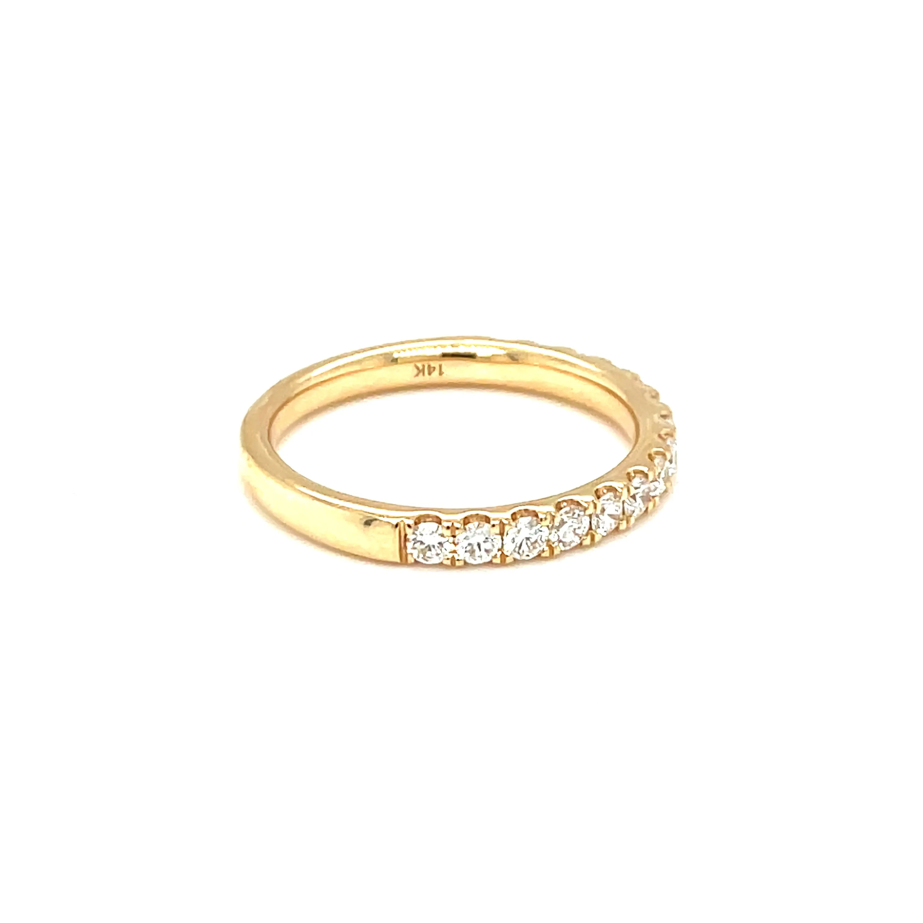 14 Karat Yellow Gold Diamond Wedding Band